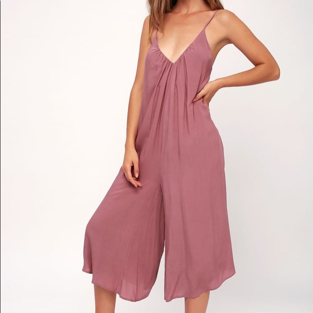 Lulu’s “Feeling Groovy Mauve Culotte Jumpsuit”
